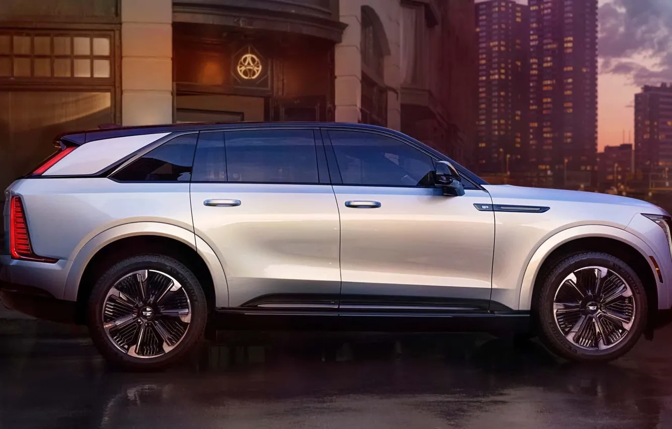 Photo wallpaper Cadillac, Escalade, side view, electric, electric car, electric crossover, 2023, electric crossover