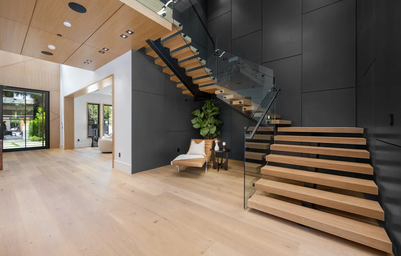 Photo wallpaper space, comfort, wall, furniture, plant, home, interior, chair