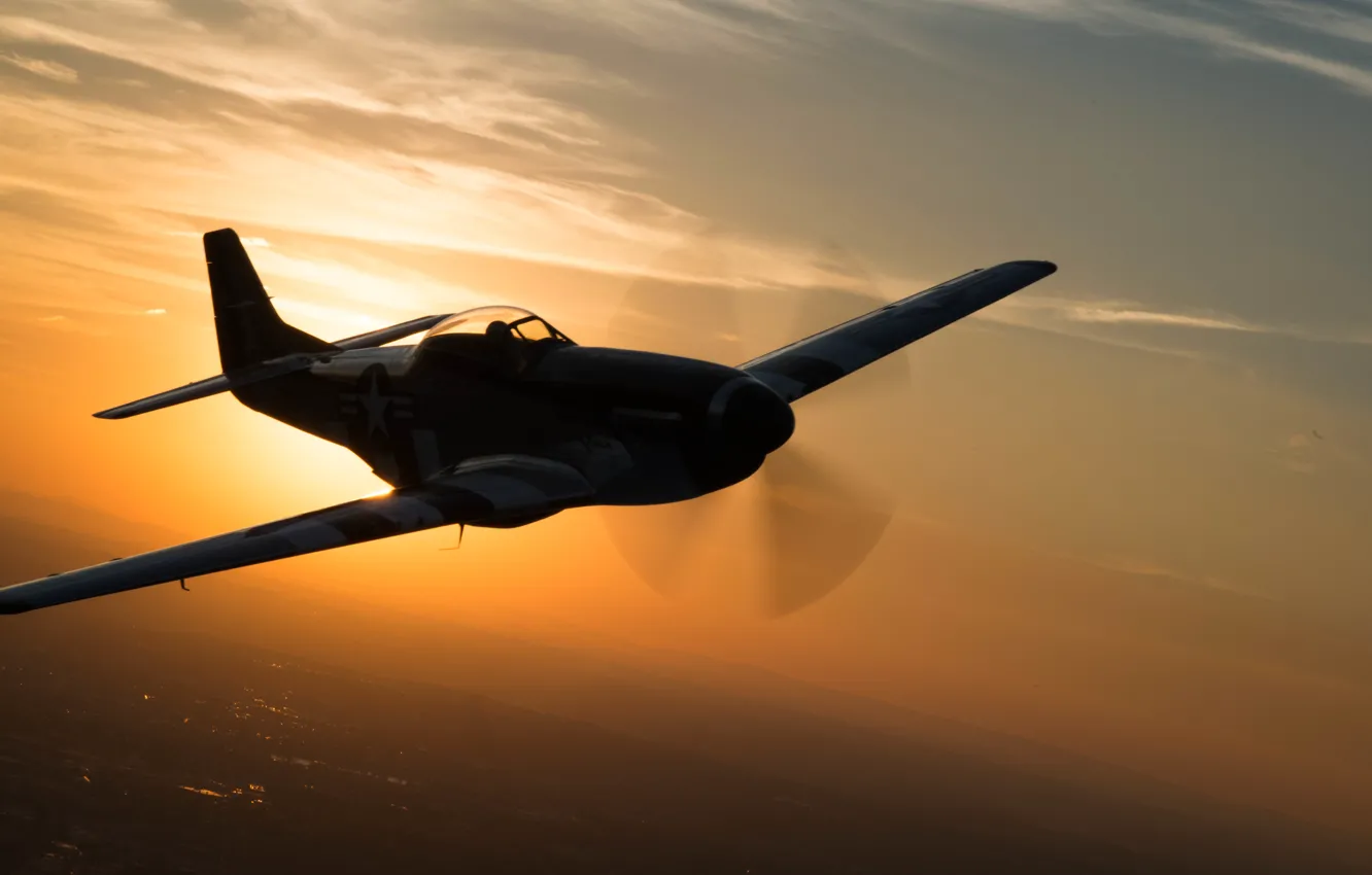 Photo wallpaper flight, Mustang, fighter, P-51