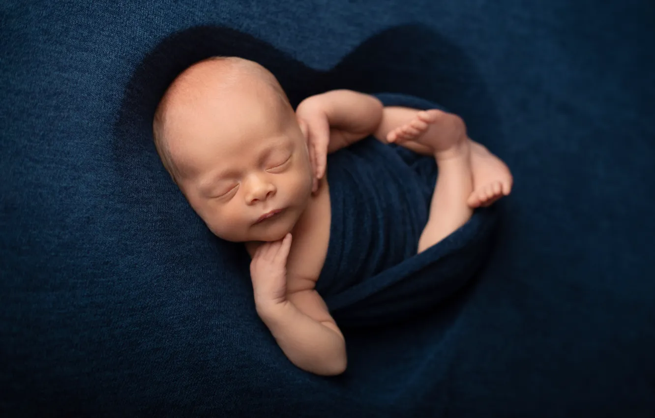 Photo wallpaper pose, heart, sleep, child, baby, Zhenya Verina