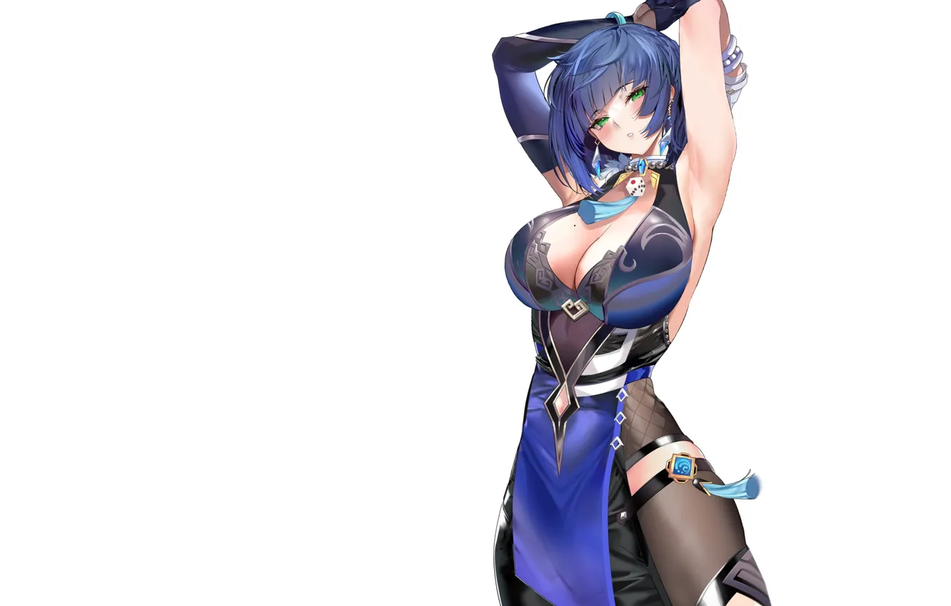 Photo wallpaper kawaii, girl, hot, sexy, blue, anime, short hair, pretty