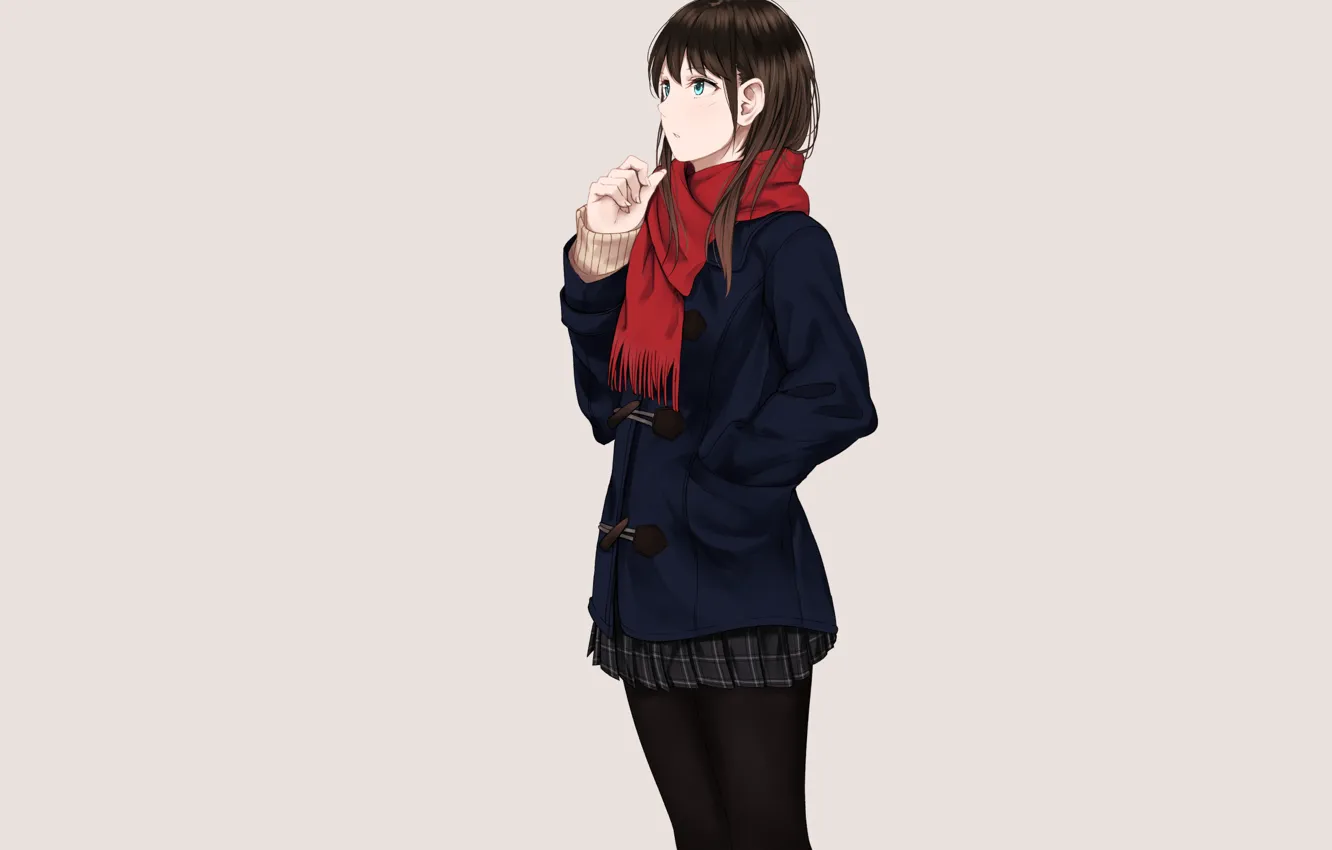 Photo wallpaper girl, background, anime, art