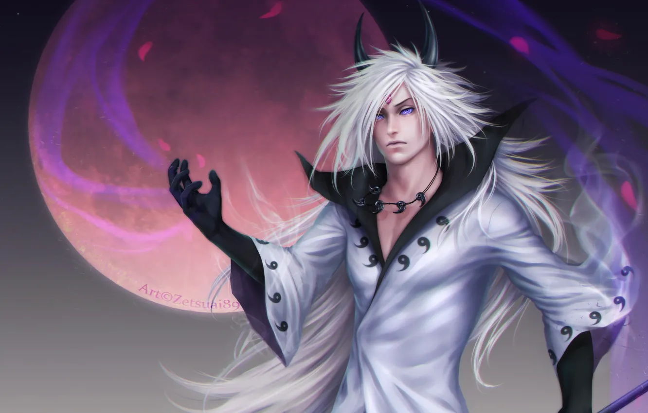 Photo wallpaper the moon, Naruto, art, Zetsuai89, Madara