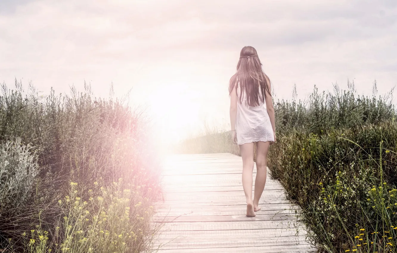 Photo wallpaper summer, girl, light