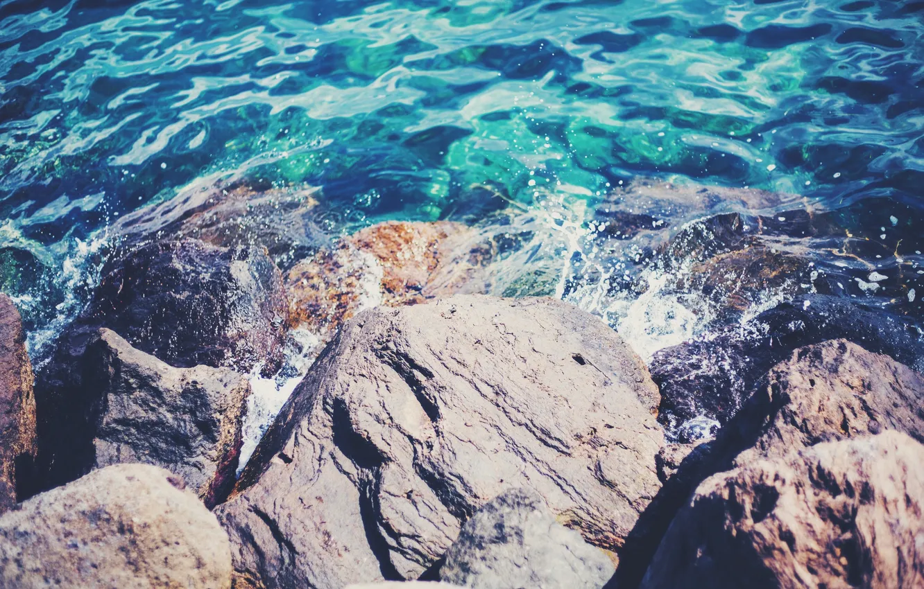 Photo wallpaper summer, water, stones, large