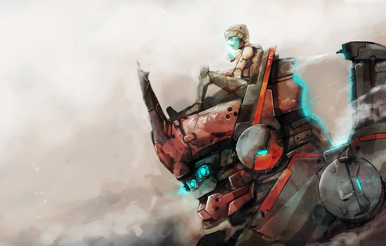 Photo wallpaper fiction, robot, the suit, art, pilot