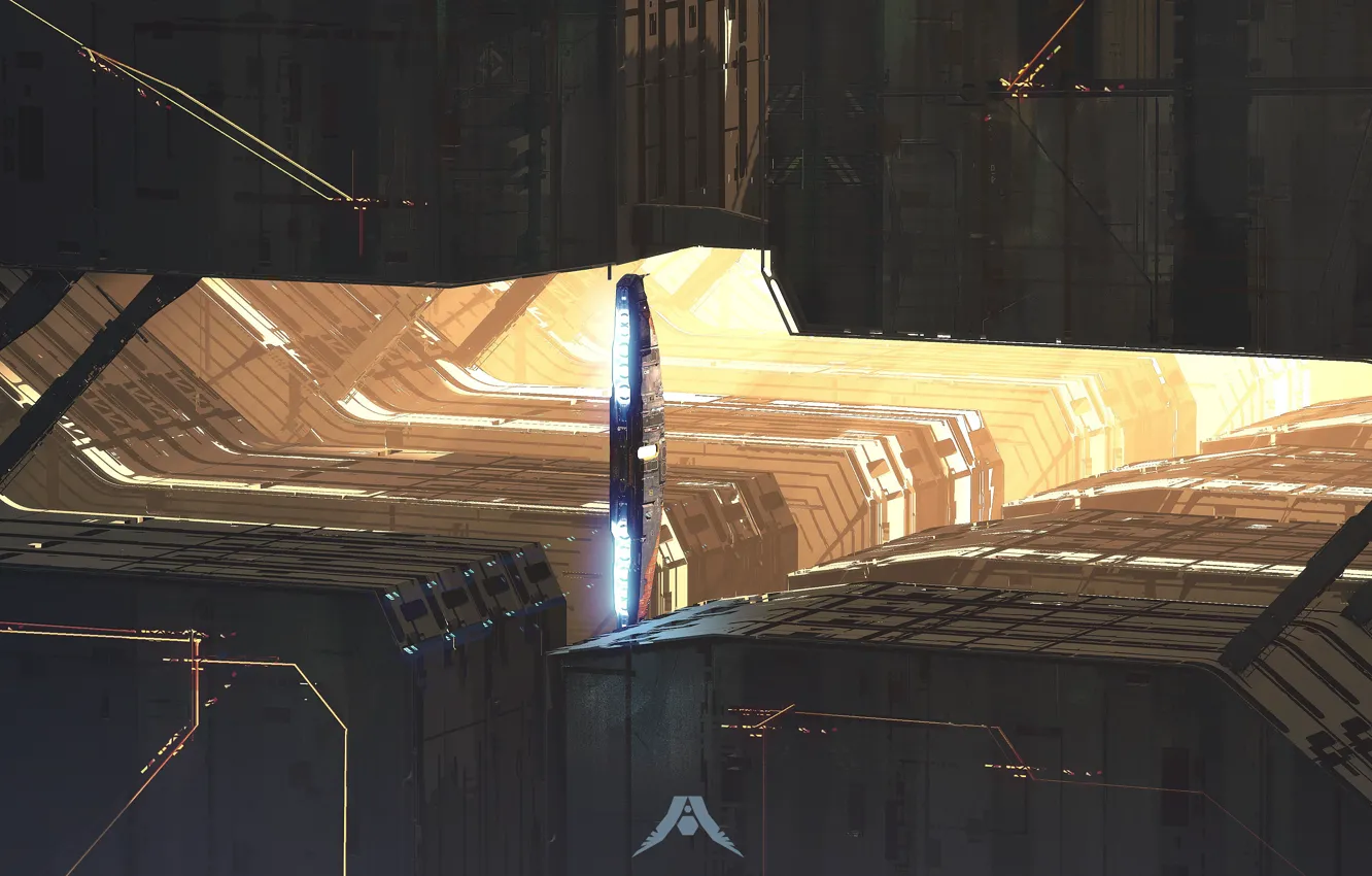 Photo wallpaper light, station, the portal, tunnel, strategy, mother, Homeworld, mothership