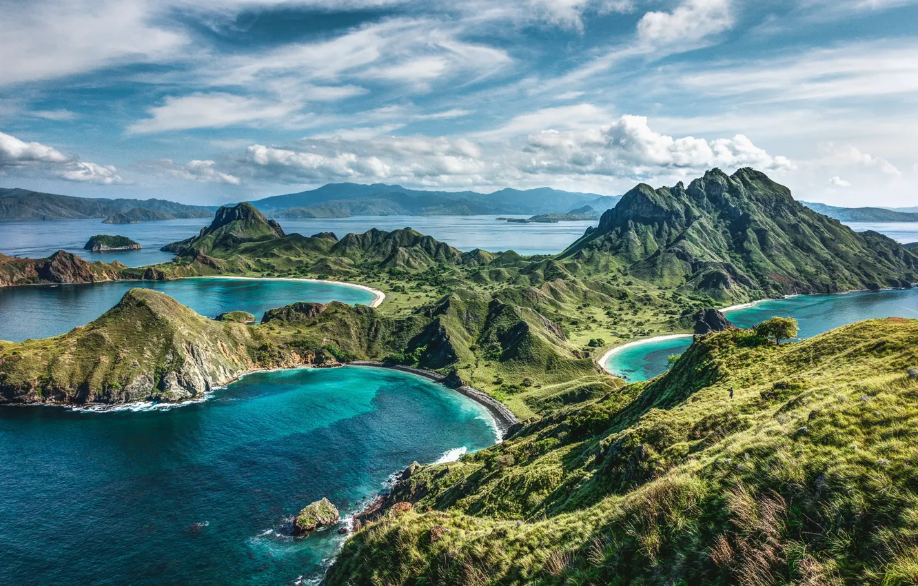 Photo wallpaper sea, island, Indonesia, Komodo National Park