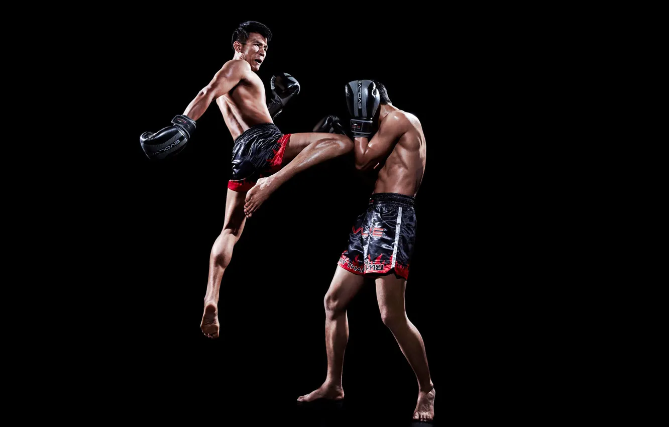 Photo wallpaper fighter, muay thai, kneed