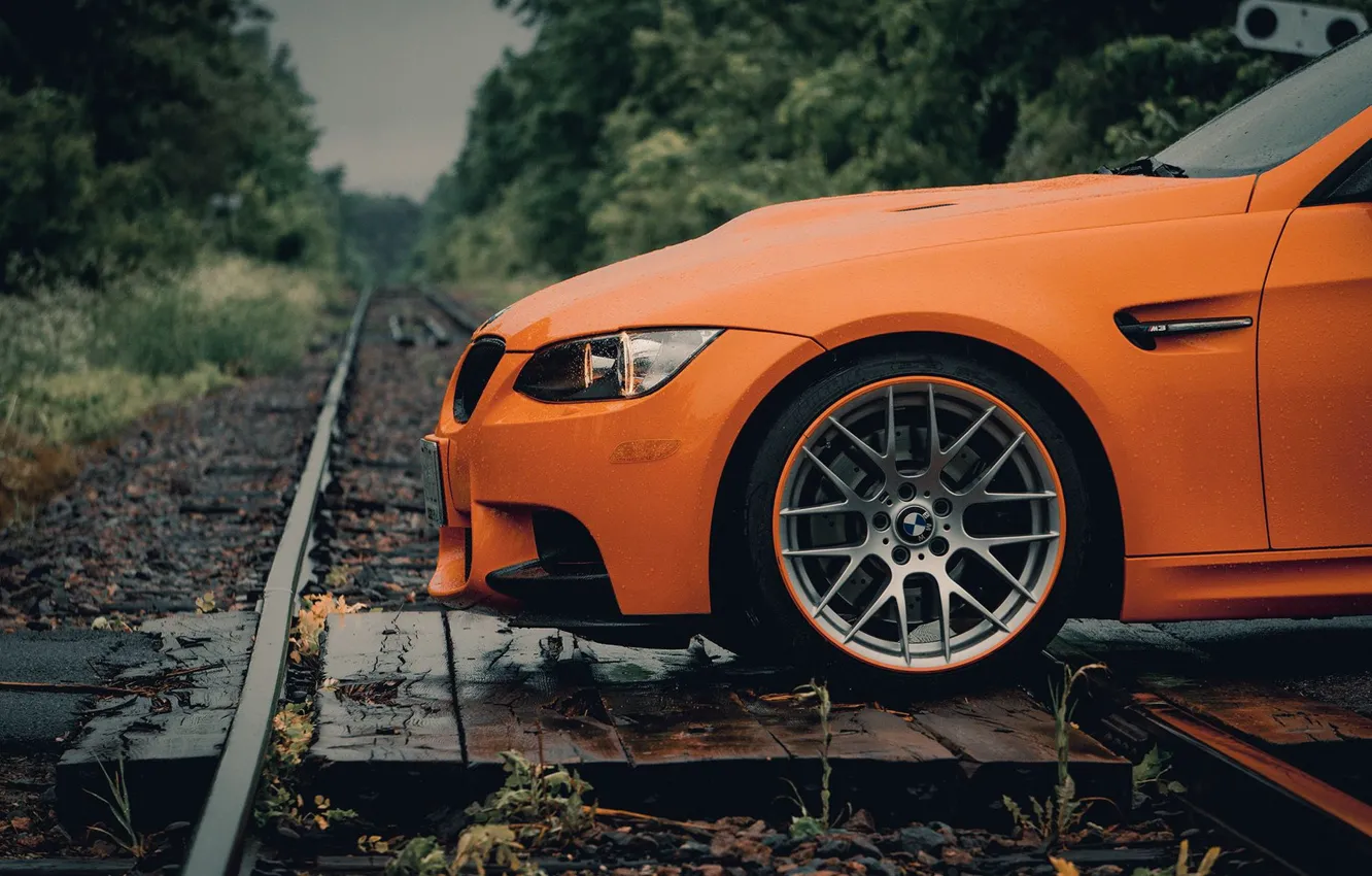 Photo wallpaper orange, railway, e92, M3