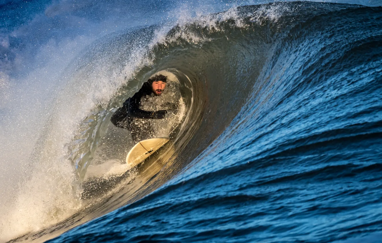 Photo wallpaper wave, surfer, wave, surfer, David Wang