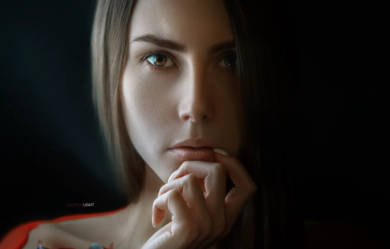 Photo wallpaper eyes, look, girl, hair, shoulders, Alexander Drobkov-Light, Nelia Pirozhkova