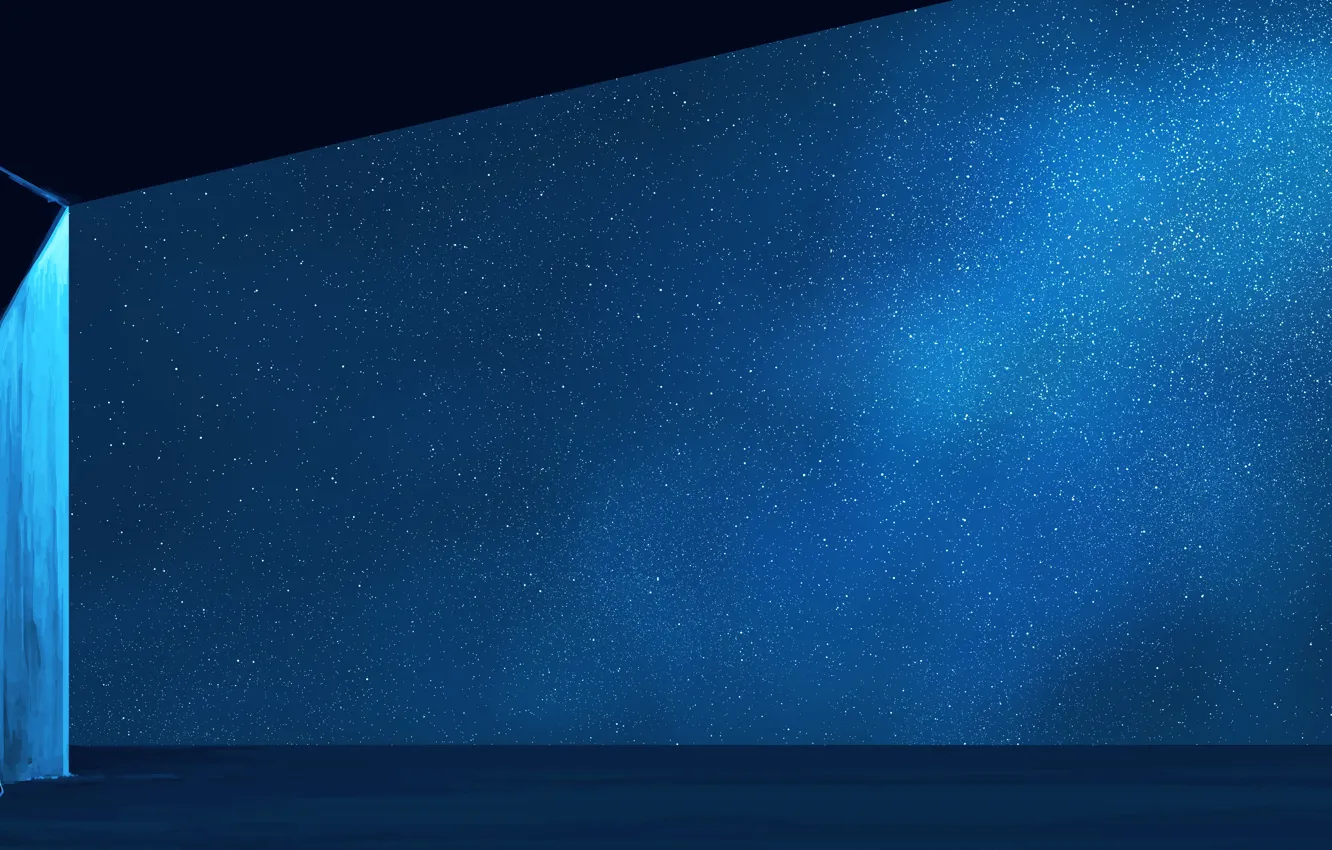 Photo wallpaper the sky, night, girl, the milky way, postapokalipsis