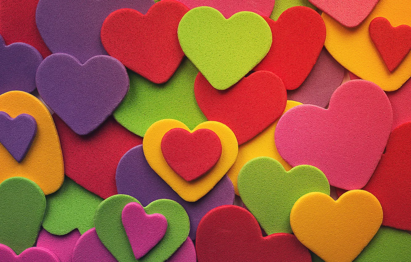 Photo wallpaper love, background, heart, colored, colorful, hearts, love, background