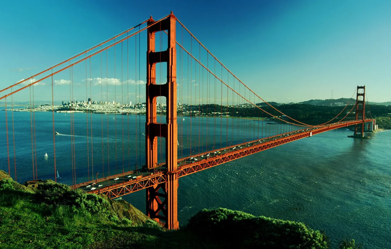 Photo wallpaper river, Bridge, San Francisco, Golden Gate