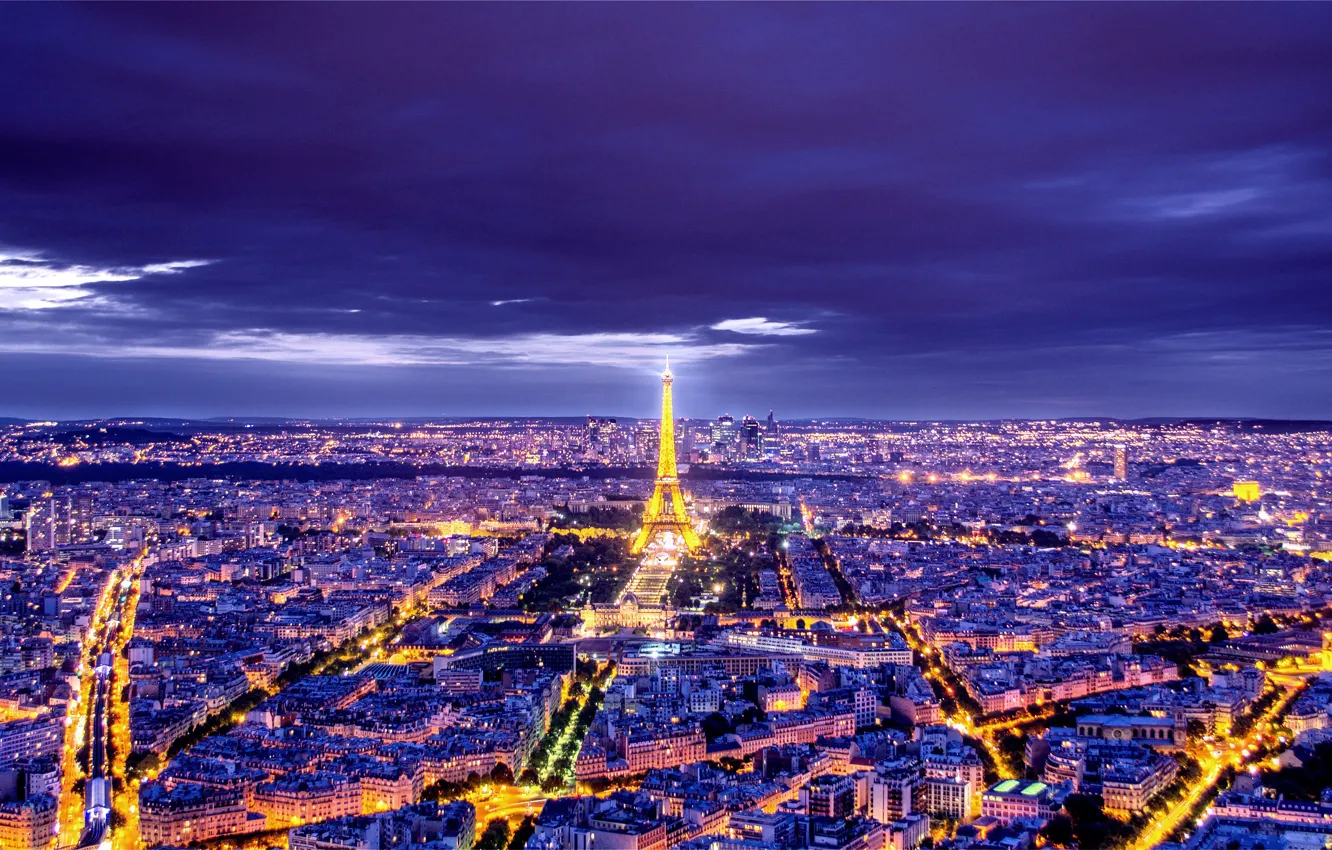 Photo wallpaper night, the city, photo, France, Paris