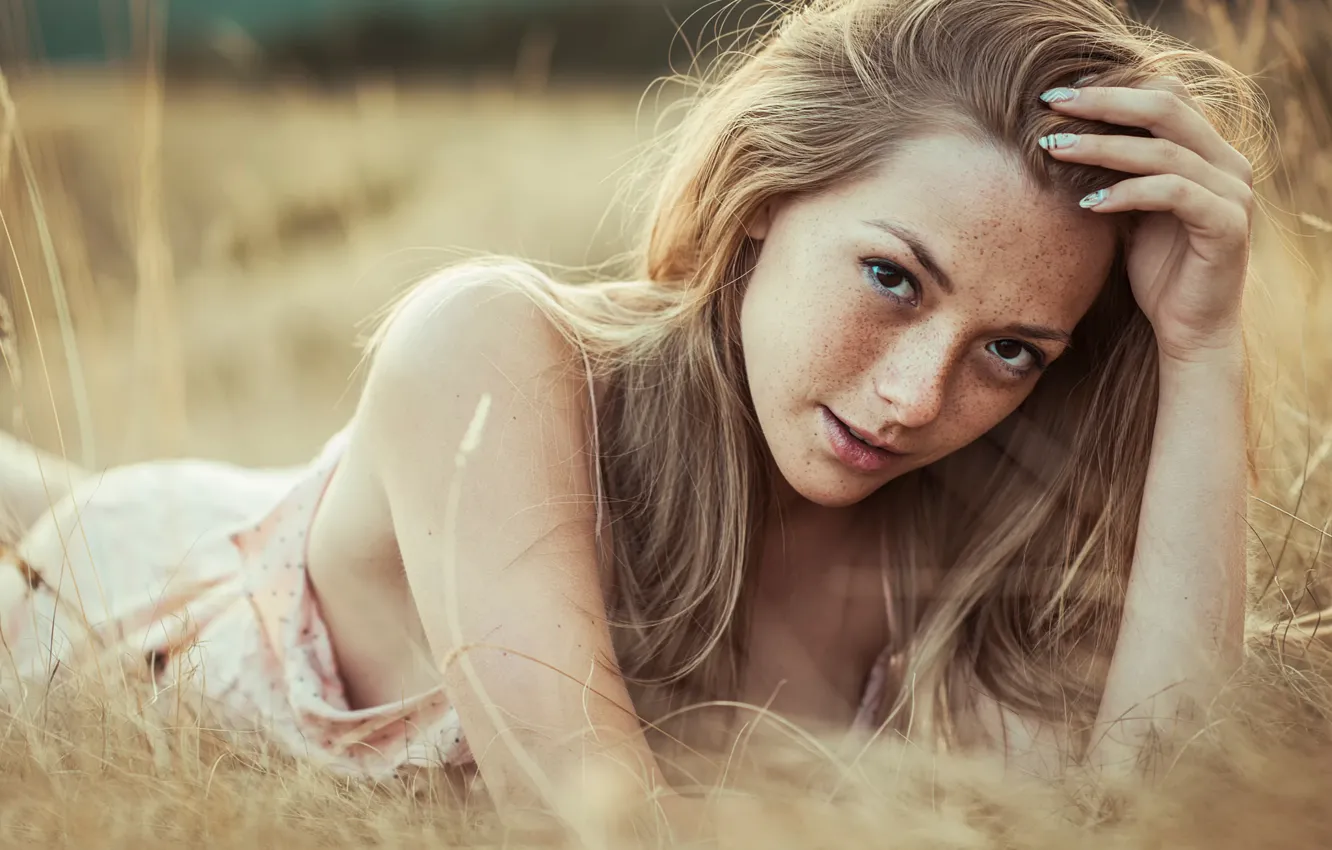 Photo wallpaper freckles, the beauty, Ilya Zhirnov, Olga Kobzar