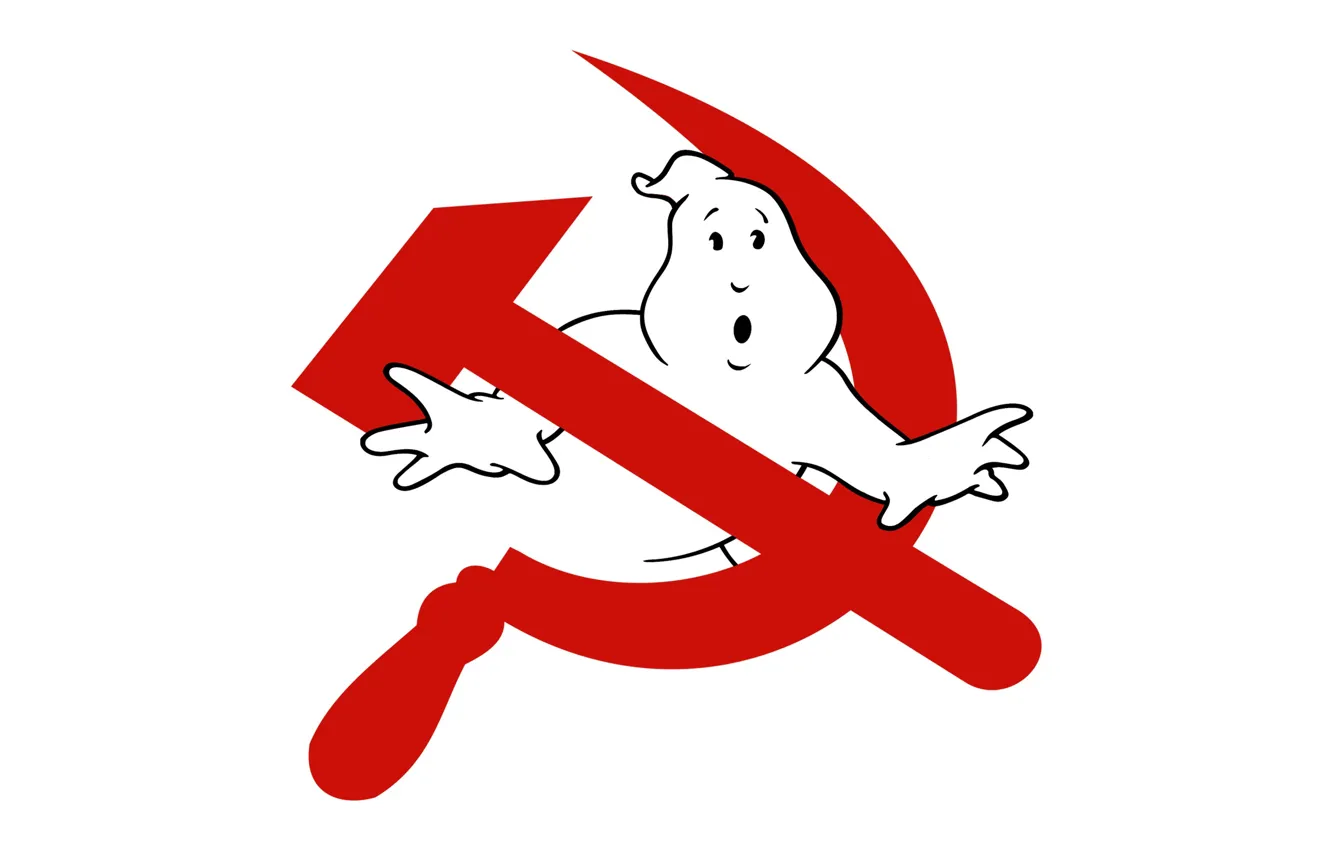 Photo wallpaper Minimalism, Communism, Ghost hunters, Ghost, The hammer and sickle, The Specter Of Communism