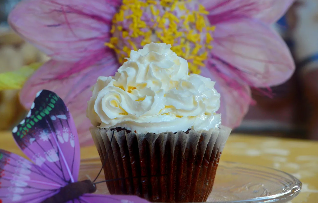 Photo wallpaper sweets, cream, cupcakes