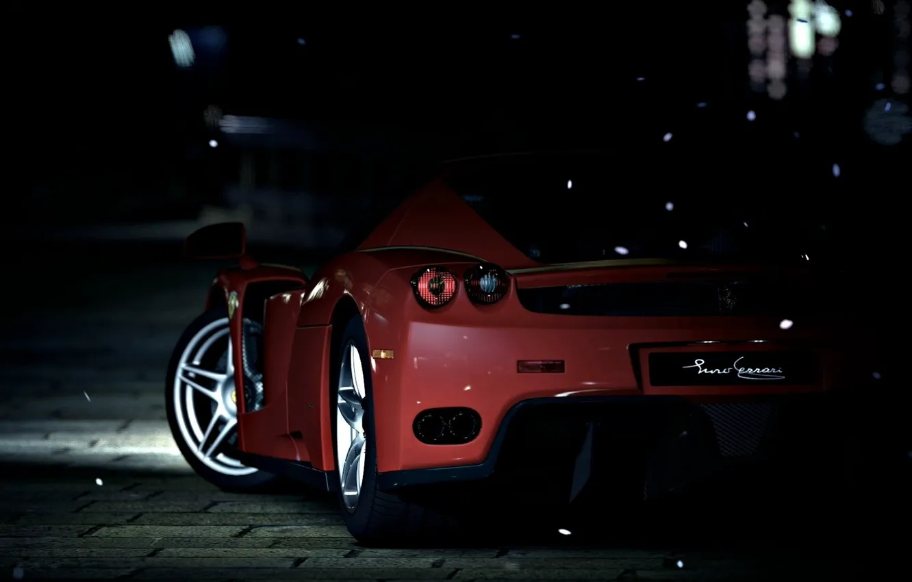 Photo wallpaper Ferrari, Enzo, night, Supercar