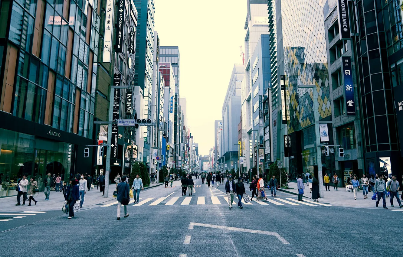Photo wallpaper Tokyo, Japan, street, people, cityscape, everyday life, urban scene