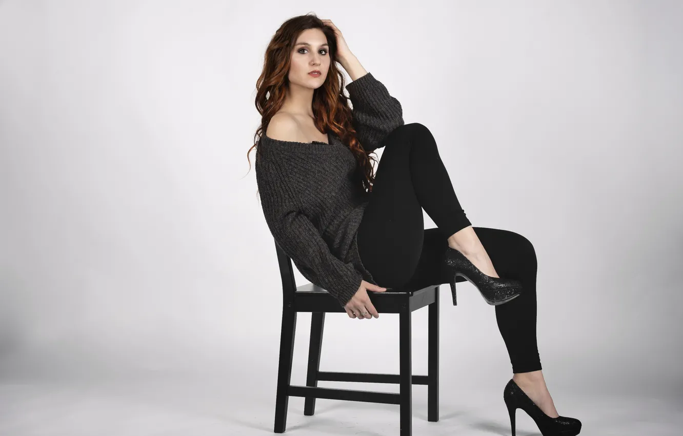 Photo wallpaper girl, pose, model, chair, figures, Elena
