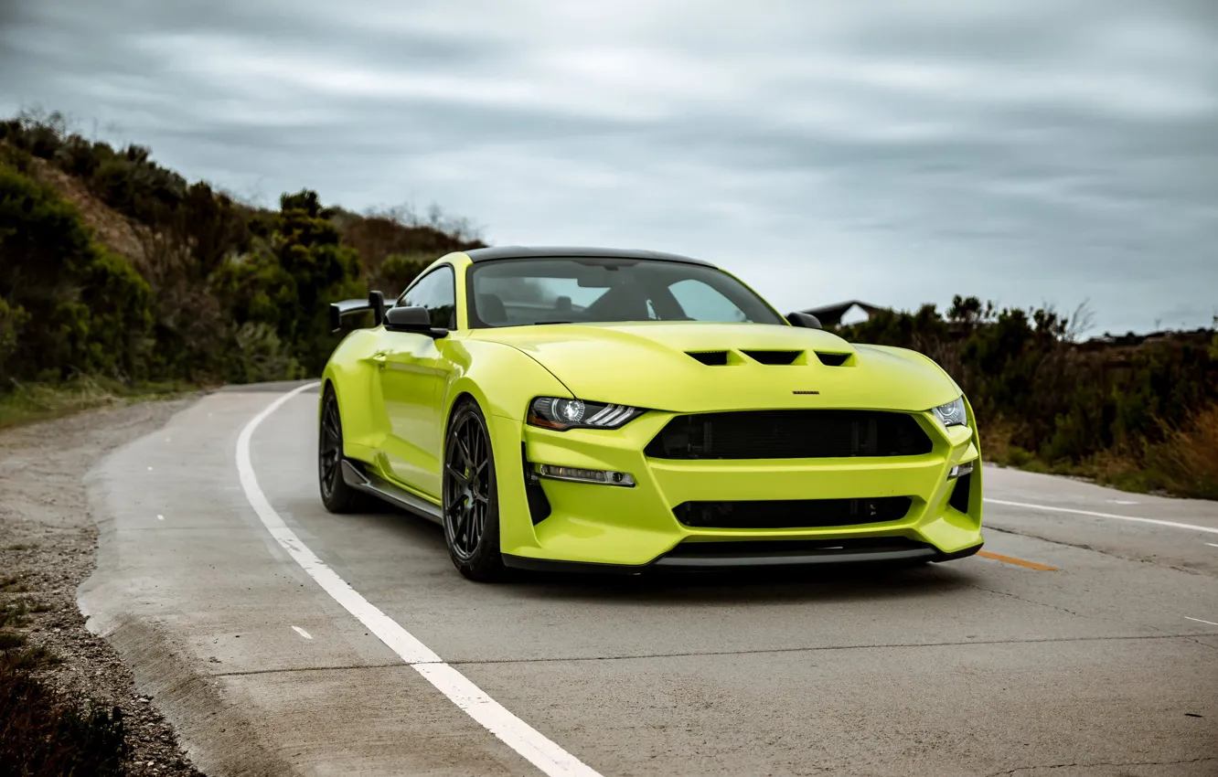 Photo wallpaper Mustang, Ford, front view, tuning, 2019, Revenge GT