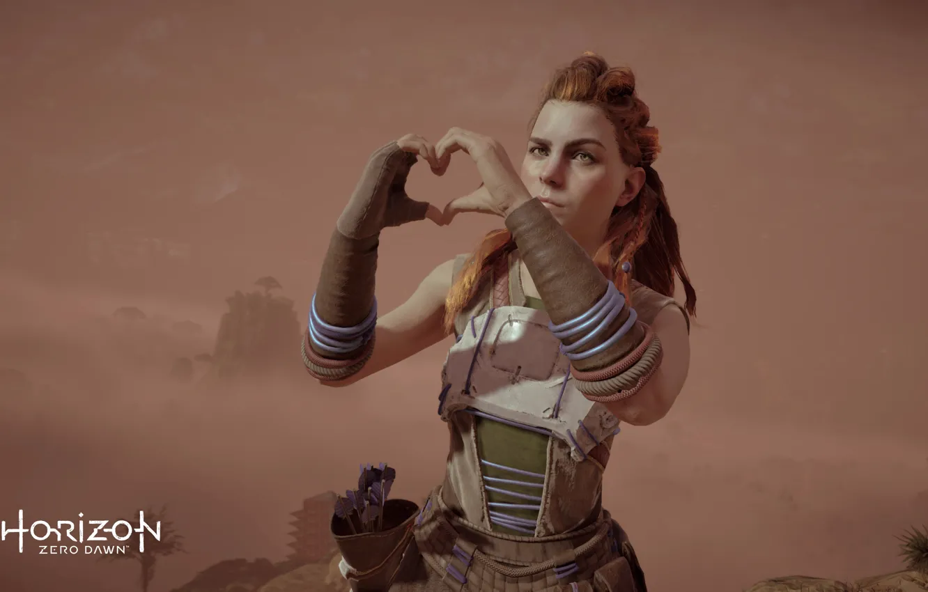 Photo wallpaper PS4, Aloy, Horizon Zero Dawn