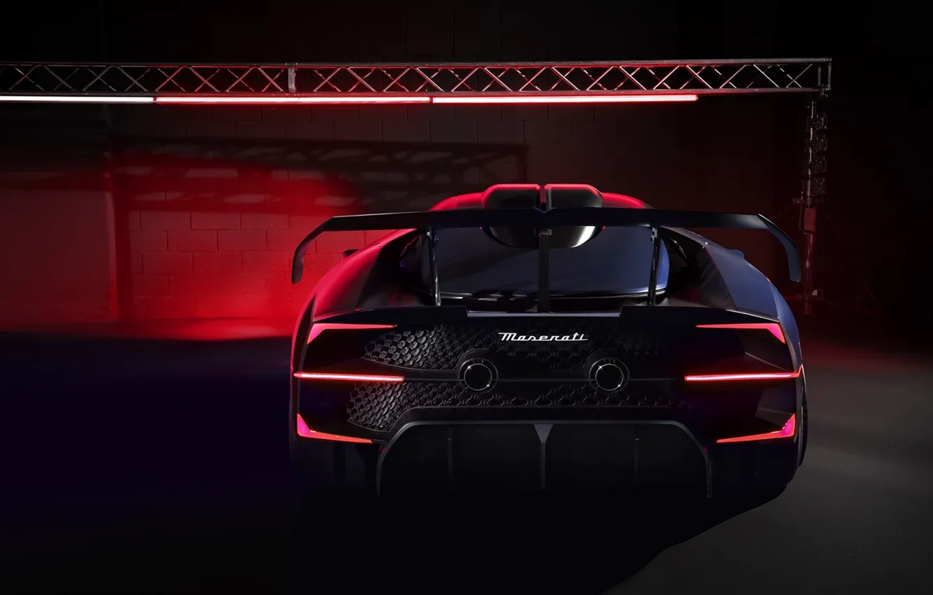 Photo wallpaper Maserati, supercar, rear view, 2023, Track Supercar, limited edition, MCXtrema, Maserati MCXtrema
