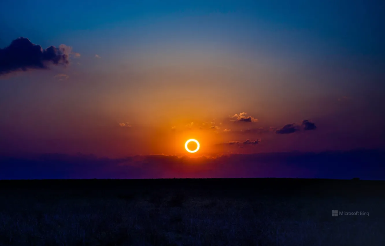 Photo wallpaper space, moon, sunset, eclipse, clouds, sun, Solar, Aesthetic