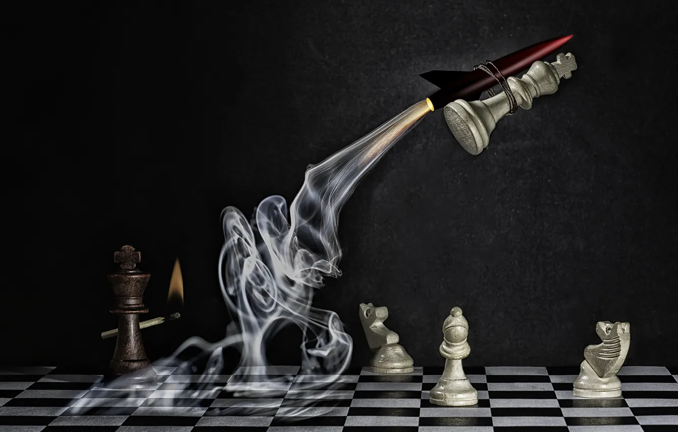 Photo wallpaper chess, figure, Explosive Checkmate
