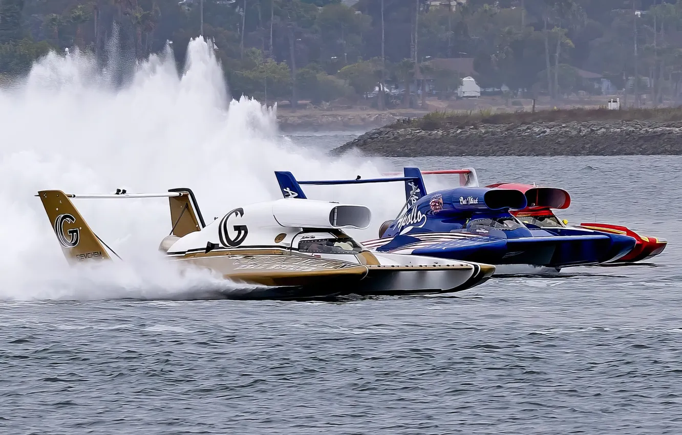 Photo wallpaper race, boat, speed