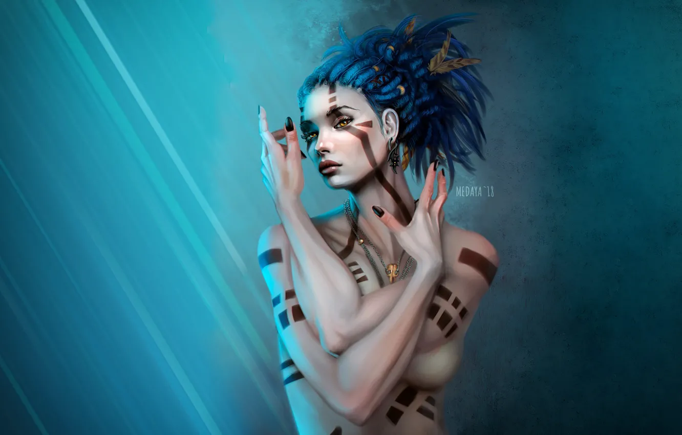 Photo wallpaper Girl, Figure, Tattoo, Art, Art, Oboro, madeinkipish, Medaya