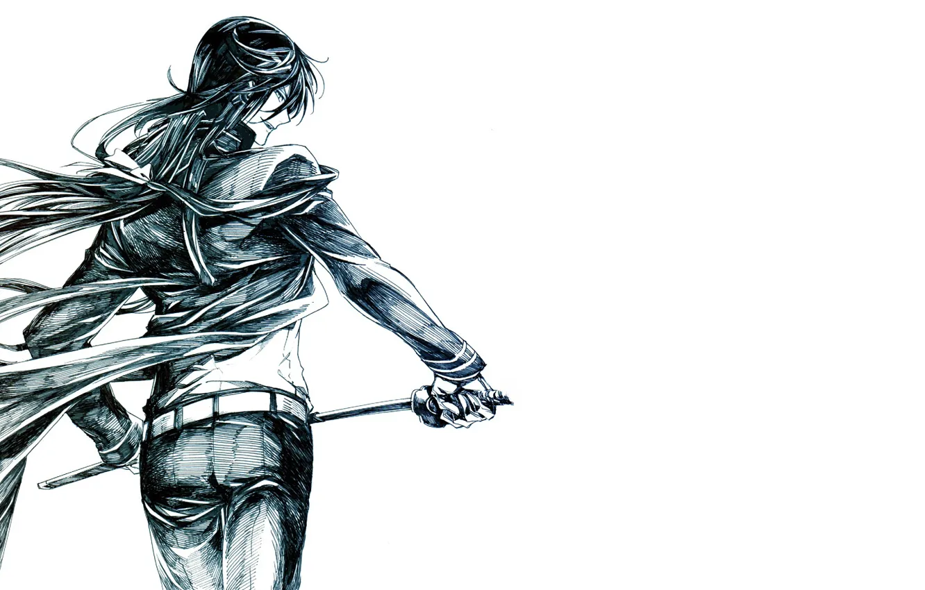 Photo wallpaper sword, white background, guy, Touken Ranbu, Dance of swords, Izumi from Kami Kanesada, picture a …