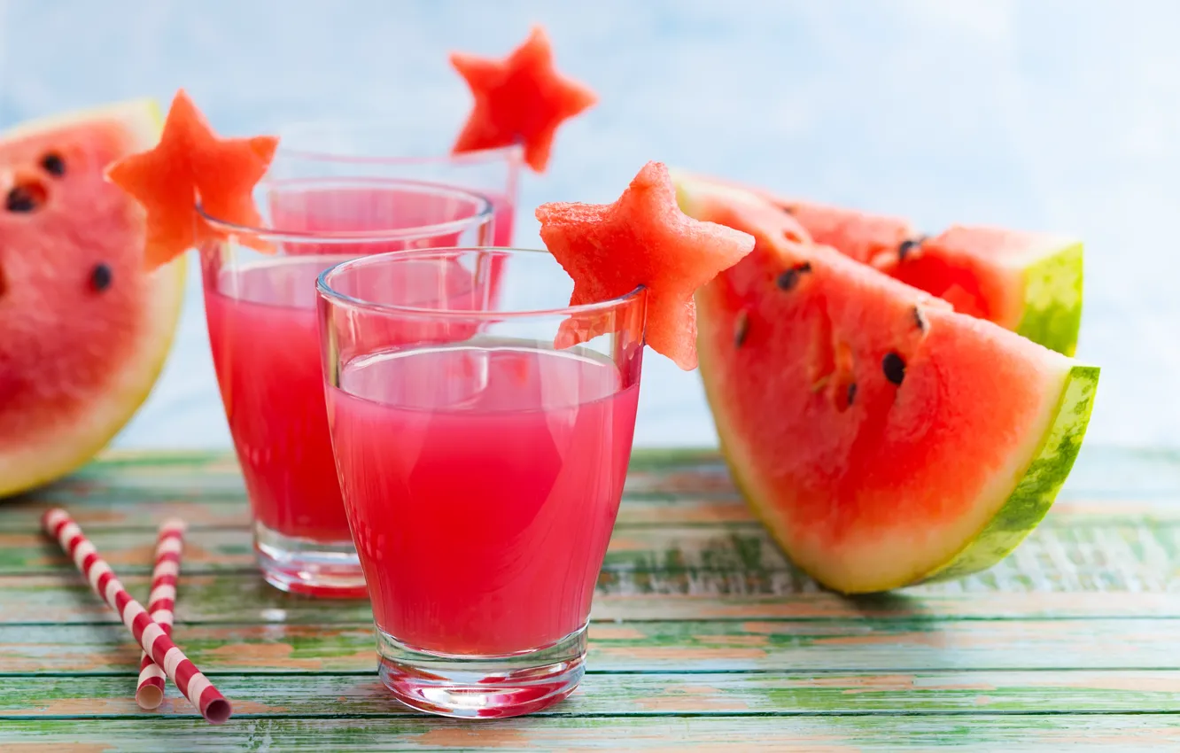 Photo wallpaper watermelon, juice, slices, water melon