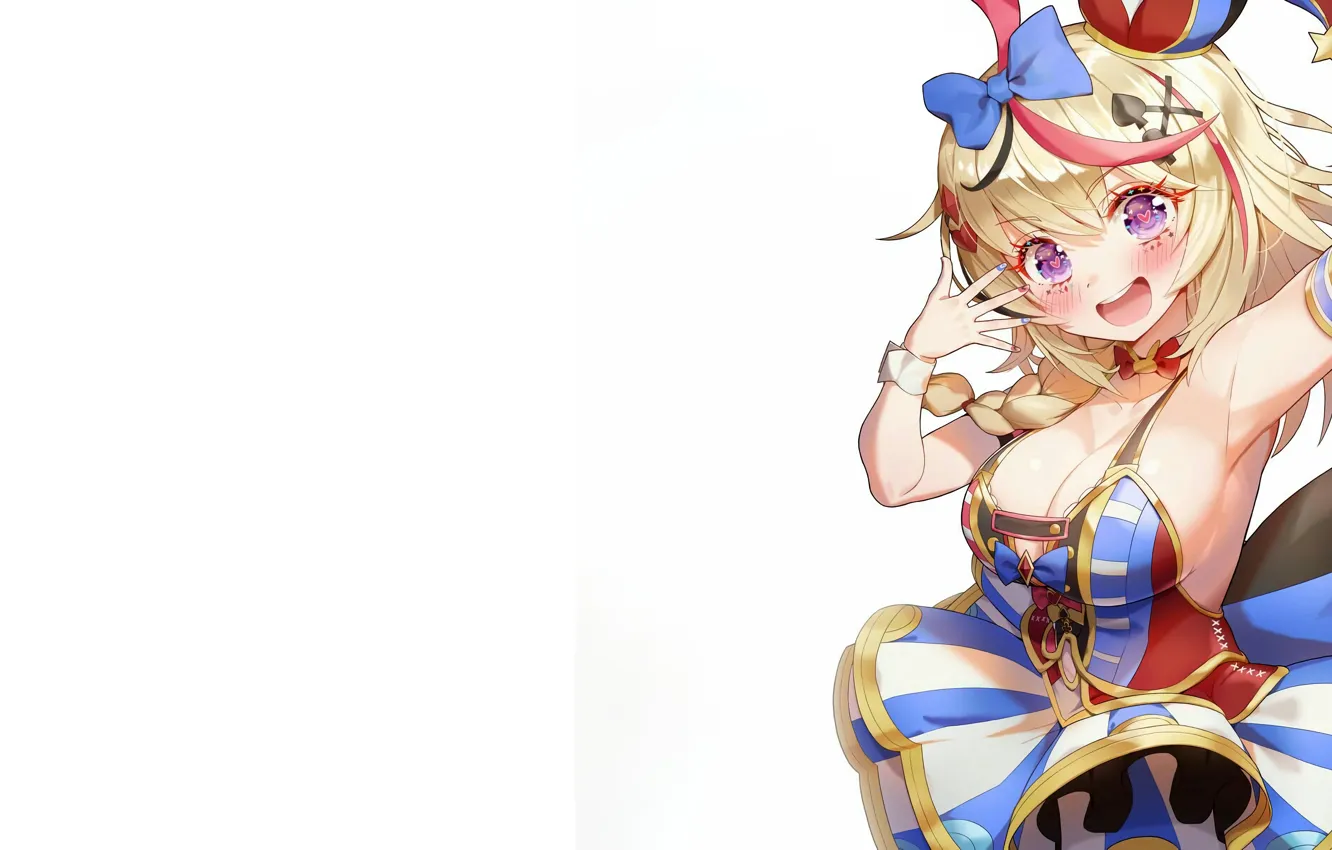 Photo wallpaper girl, sexy, cleavage, long hair, dress, boobs, anime, beautiful