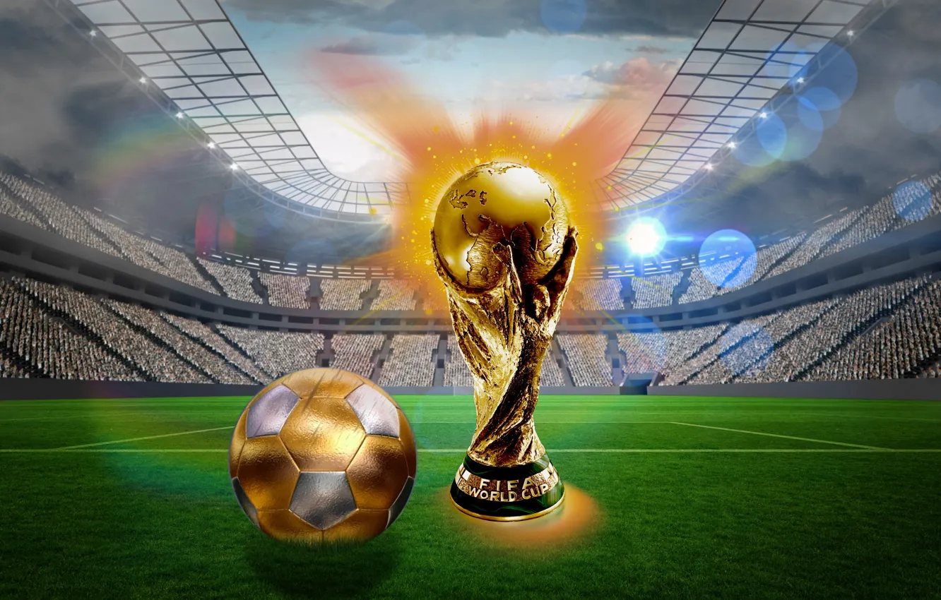 Photo wallpaper football, golden, Brazil, football, world Cup, World Cup, Brasil, FIFA