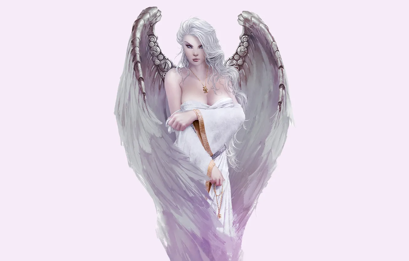 Photo wallpaper girl, background, wings, angel