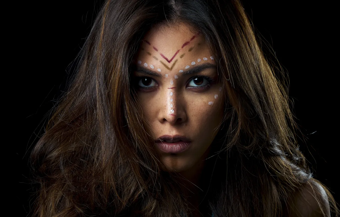 Photo wallpaper look, face, hair, paint, Milvi