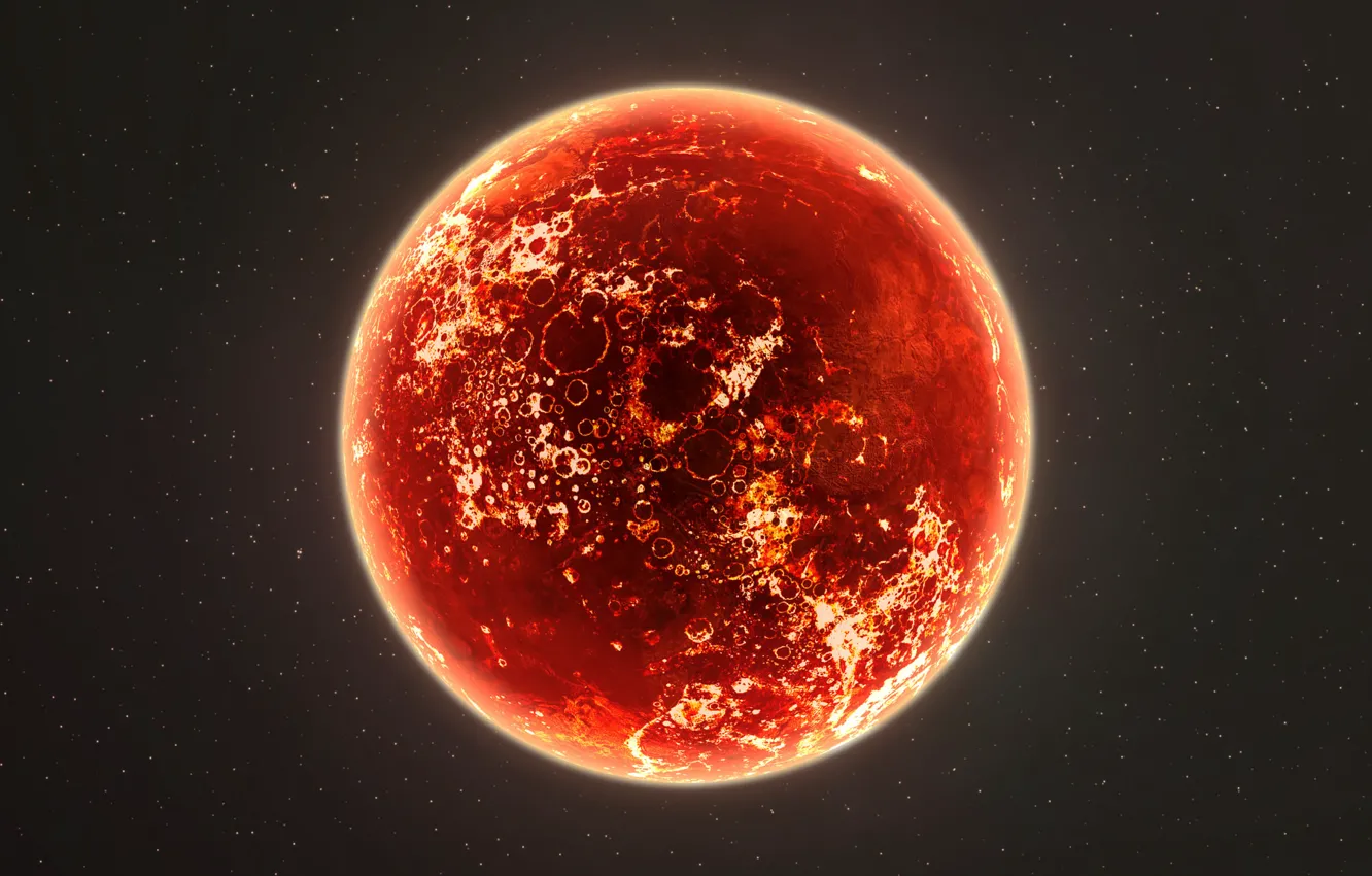 Photo wallpaper space, stars, surface, planet