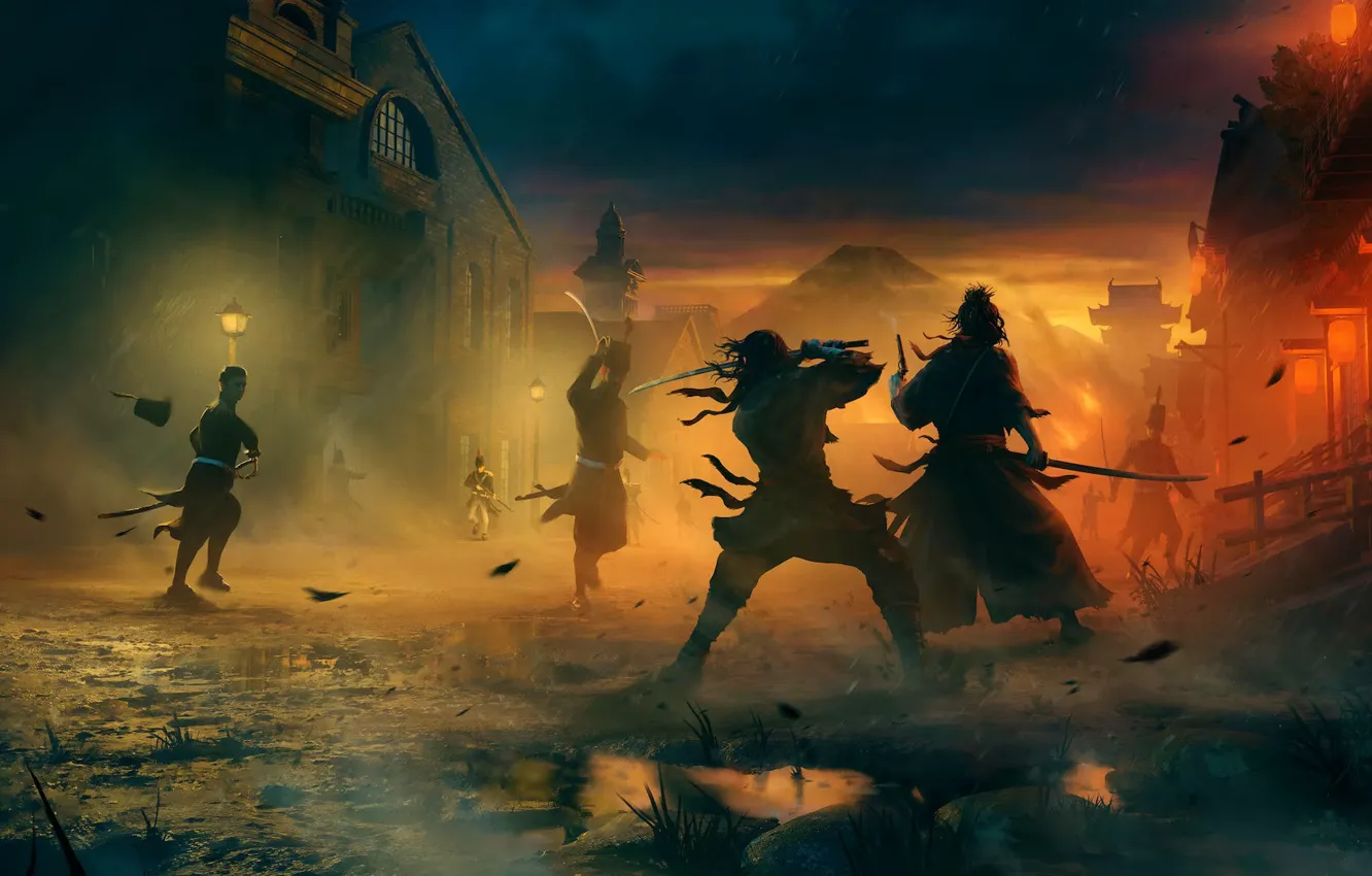 Photo wallpaper PlayStation, Swordman, Rise of the Ronin, Video Game Art