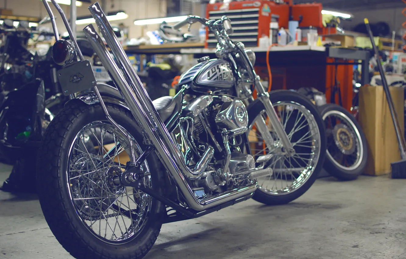 Photo wallpaper Chopper, bike, custom, looser machine