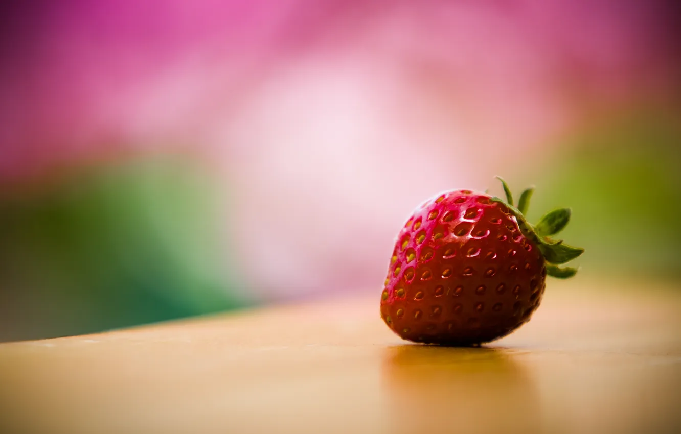 Photo wallpaper berries, table, strawberry