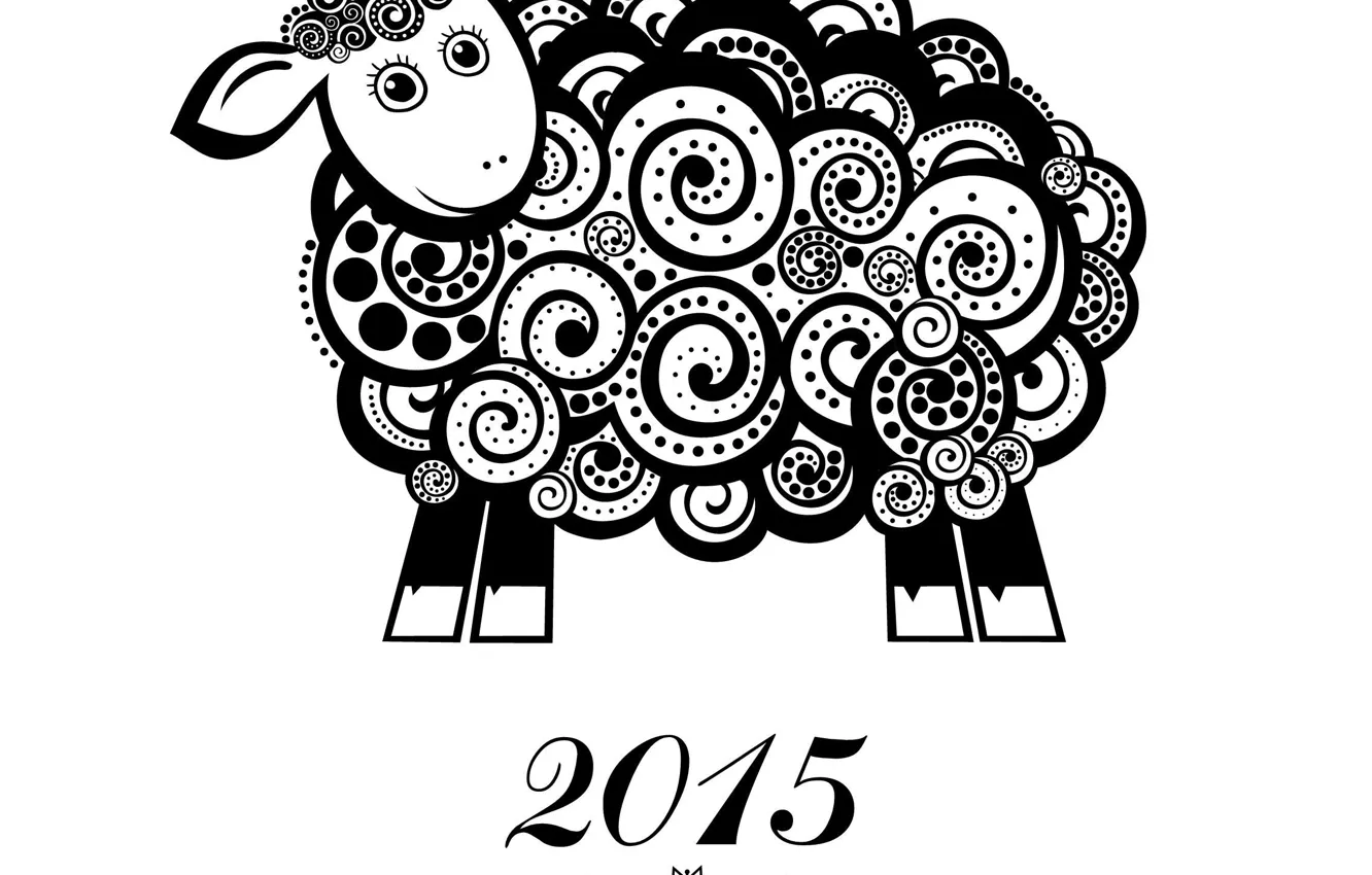 Photo wallpaper Happy New Year, 2015, Lamb