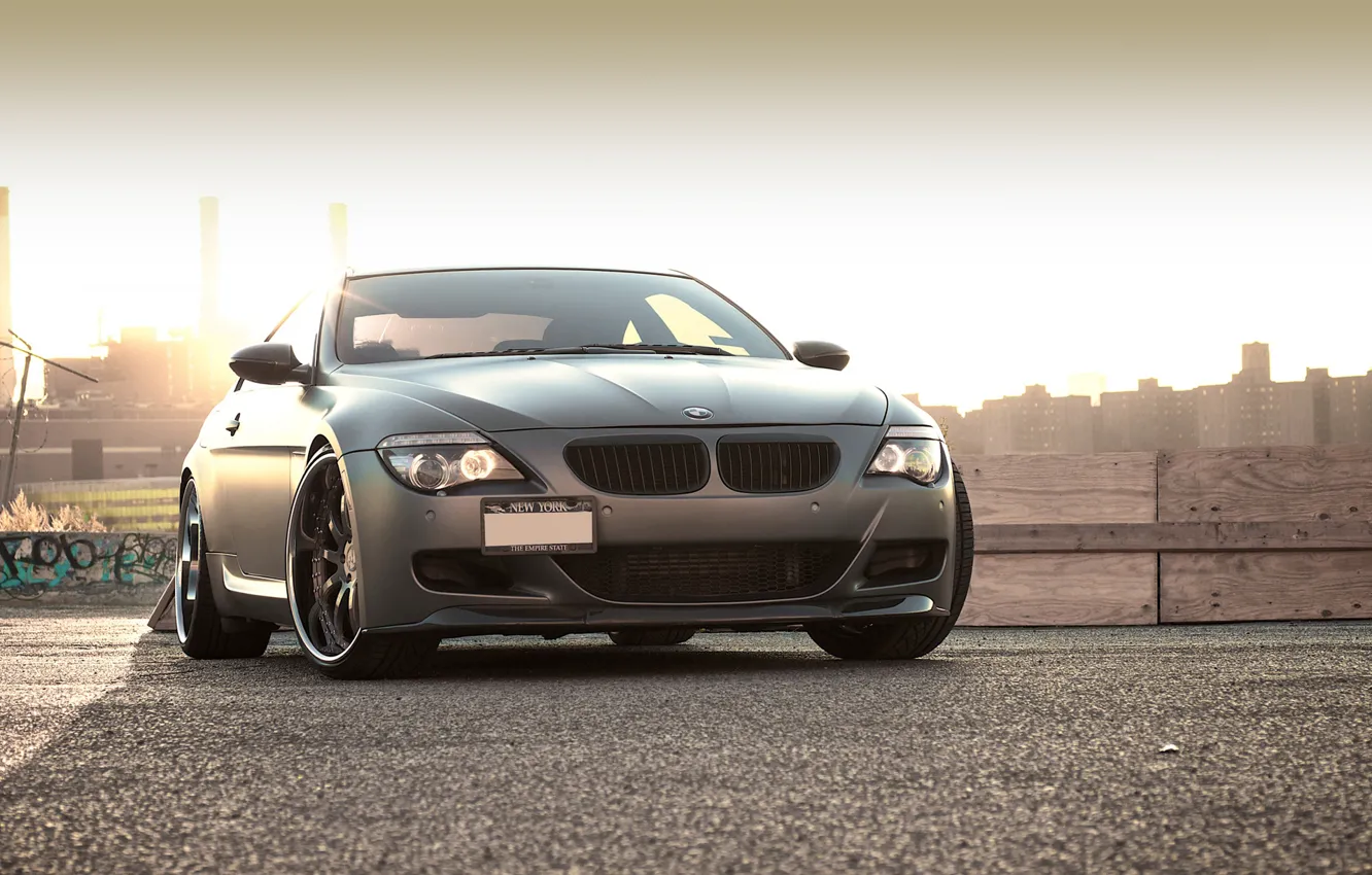 Photo wallpaper black, BMW, BMW, Matt, Blik, 645i, 6 Series, E63