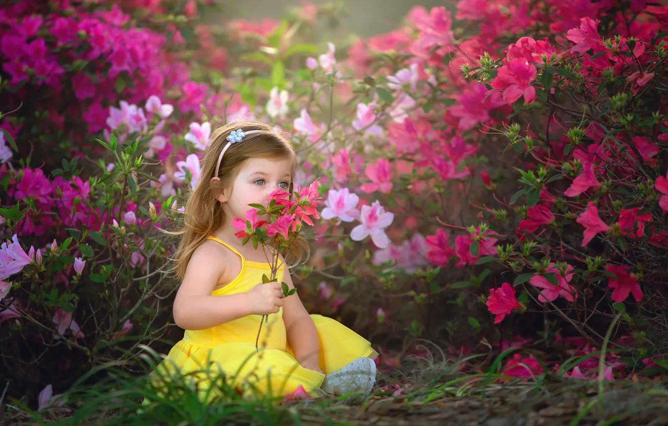 Photo wallpaper flowers, girl, DanaDi