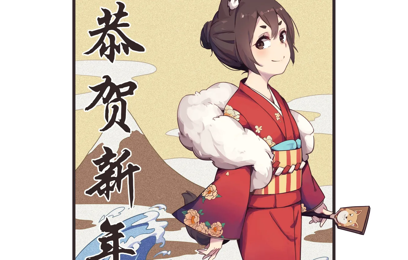 Photo wallpaper look, girl, yukata