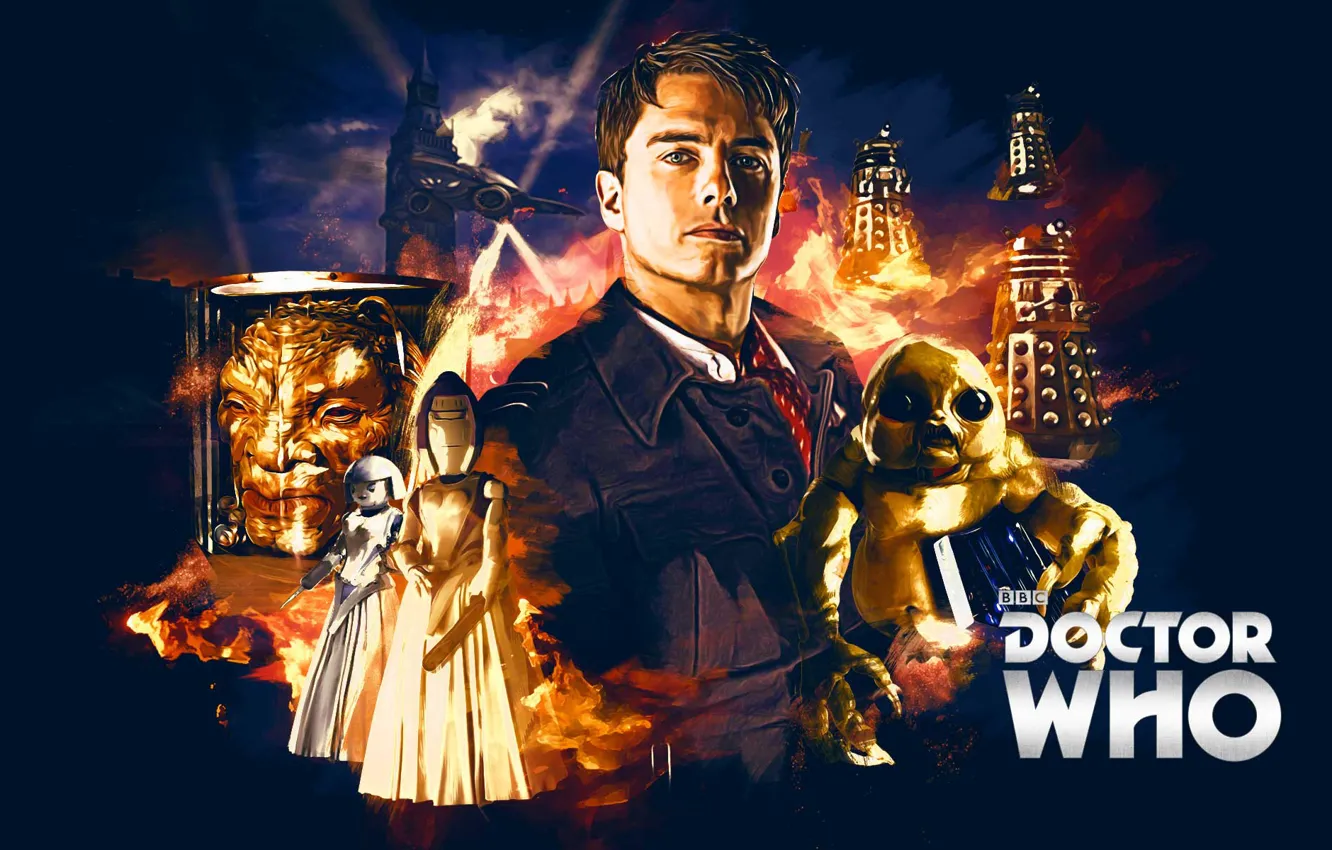 Photo wallpaper fiction, robots, aliens, Doctor Who, spaceship, aliens, Doctor Who, Far