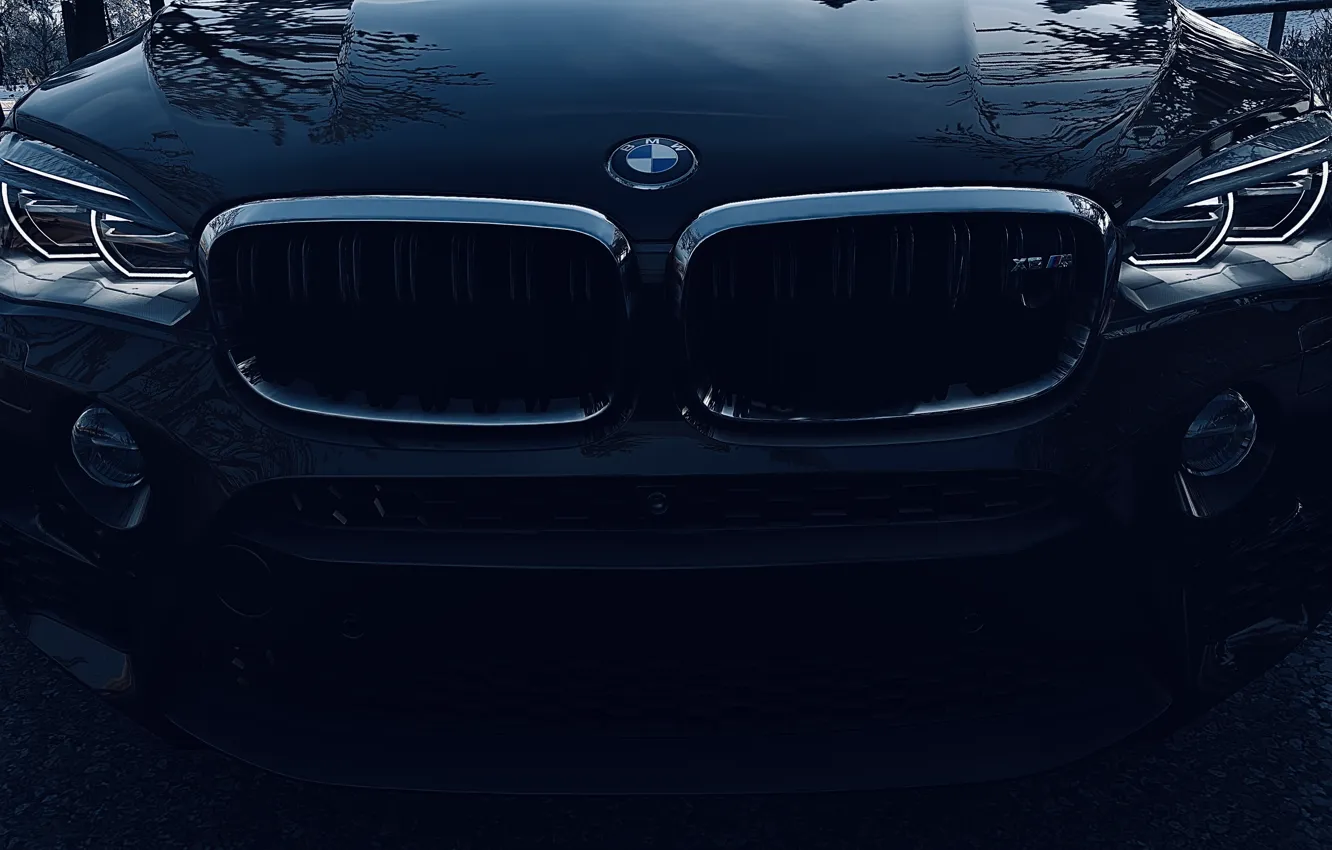 Photo wallpaper HDR, BMW, game, X6M, winter, snow, SUV, cold