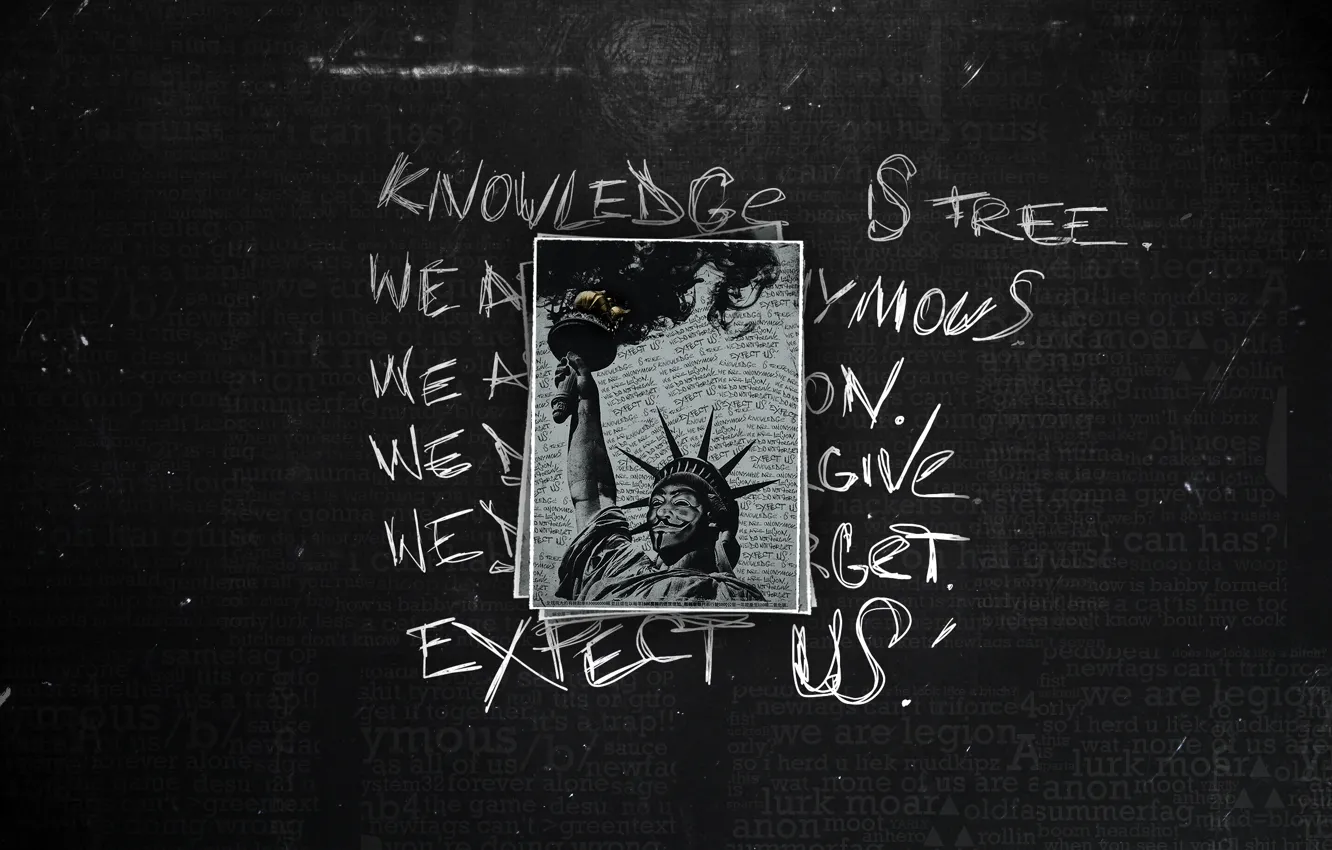 Photo wallpaper the inscription, USA, vendetta, the statue of liberty